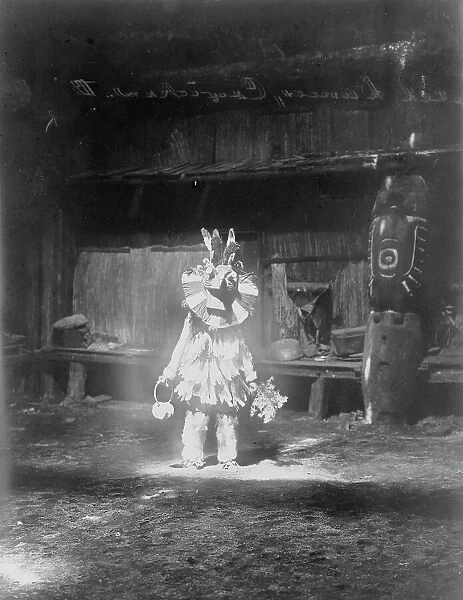Masked dancer, Cowichan, c1913. Creator: Edward Sheriff Curtis