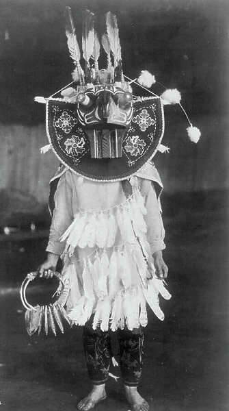Masked dancer-Cowichan, c1913. Creator: Edward Sheriff Curtis