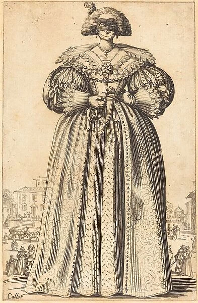 Masked Noble Woman, c. 1620  /  1623. Creator: Jacques Callot