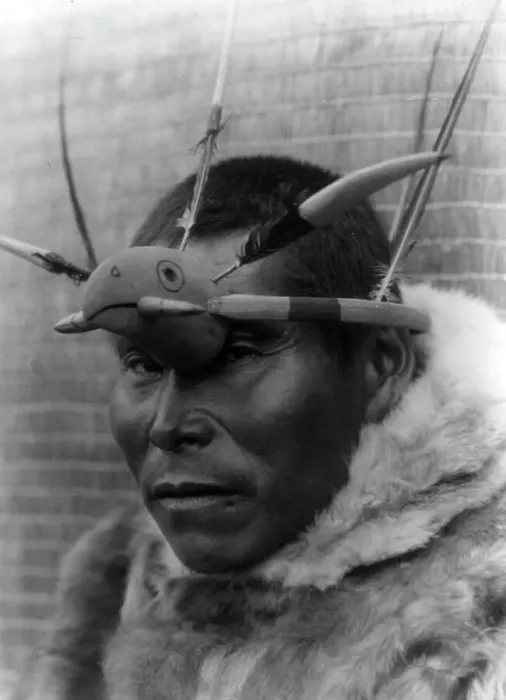 Framed Print : Maskette-Nunivak, c1929. Creator: Edward Sheriff Curtis Framed Print : Maskette-Nunivak, c1929. Creator: Edward Sheriff Curtis