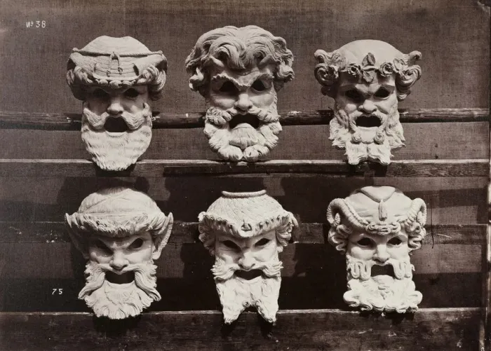 Framed Print : Masks from the Control Room (Masques du vestibule de controle), c. 1870 Framed Print : Masks from the Control Room (Masques du vestibule de controle), c. 1870