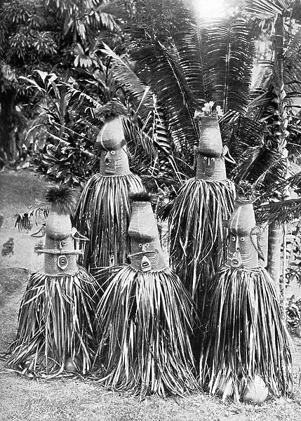 Masks possessing magical qualities, Bismarck Archipelago, Papua New Guinea, 1920. Artist: Strecker and Schroder
