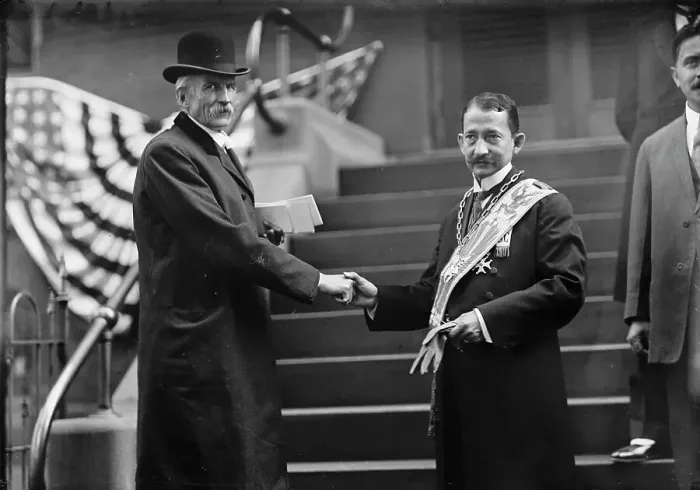 Framed Print : Mason's International Congress of 33rd Degree - Richardson Shaking Hands with Unidentified, 1912. Creator: Harris & Ewing. Mason's International Congress of 33rd Degree - Richardson Shaking Hands with Unidentified, 1912. Creator: Harris & Ewing Framed Print : Mason's International Congress of 33rd Degree - Richardson Shaking Hands with Unidentified, 1912. Creator: Harris & Ewing. Mason's International Congress of 33rd Degree - Richardson Shaking Hands with Unidentified, 1912. Creator: Harris & Ewing