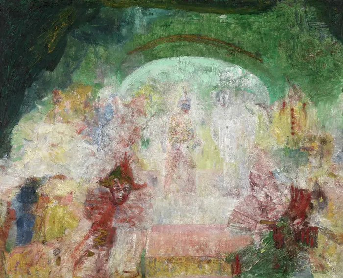 Framed Print : Masquerade, 1889. Creator: James Ensor Framed Print : Masquerade, 1889. Creator: James Ensor