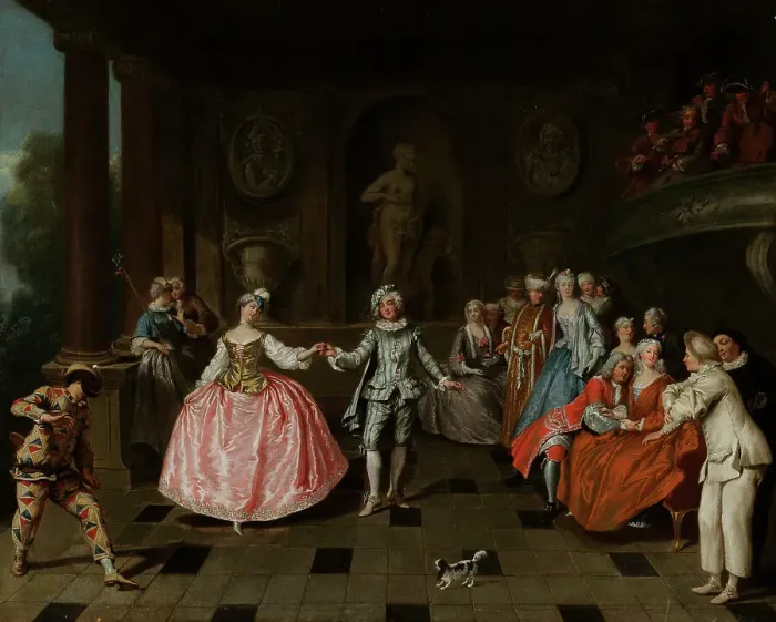 Framed Print : The Masquerade Ball, 1683-1757. Creator: Antoine Pesne Framed Print : The Masquerade Ball, 1683-1757. Creator: Antoine Pesne