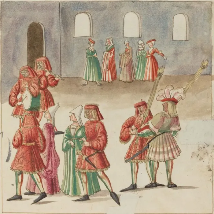Framed Print : Masquerade, c. 1515. Creator: Unknown Framed Print : Masquerade, c. 1515. Creator: Unknown