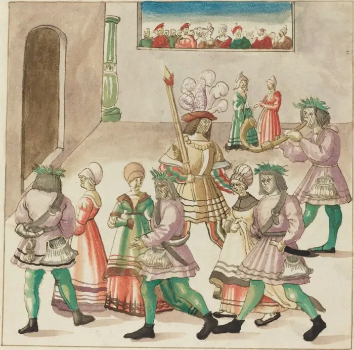 Framed Print : Masquerade, c. 1515. Creator: Unknown Framed Print : Masquerade, c. 1515. Creator: Unknown