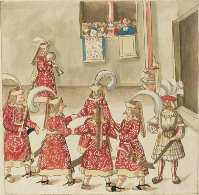 Framed Print : Masquerade, c. 1515. Creator: Unknown