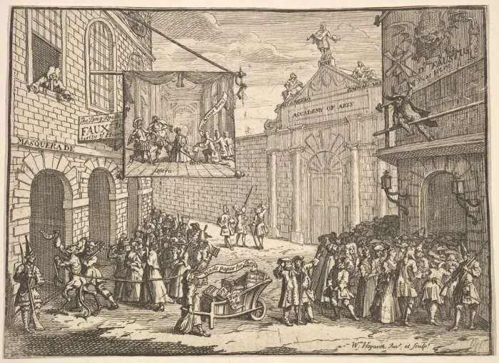 Framed Print : Masquerades and Operas, 1724. Creator: William Hogarth