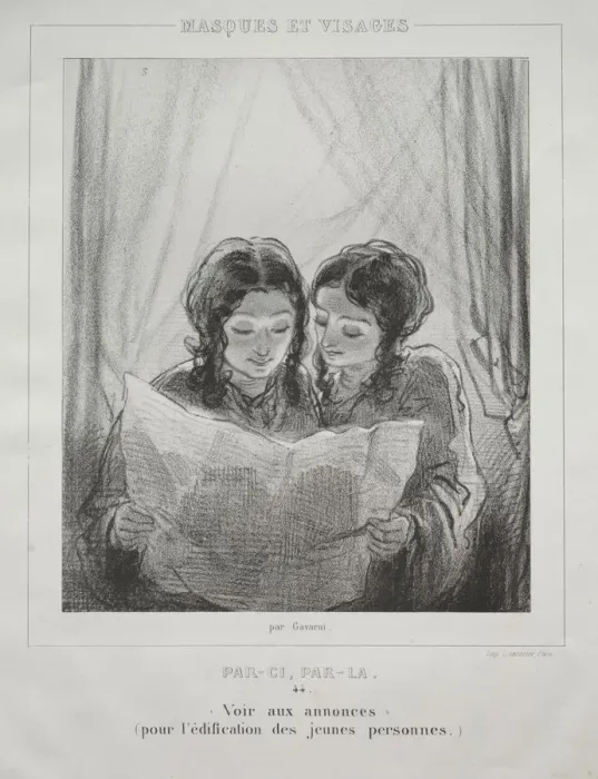 Framed Print : Masques et Visages. Creator: Paul Gavarni (French, 1804-1866) Framed Print : Masques et Visages. Creator: Paul Gavarni (French, 1804-1866)