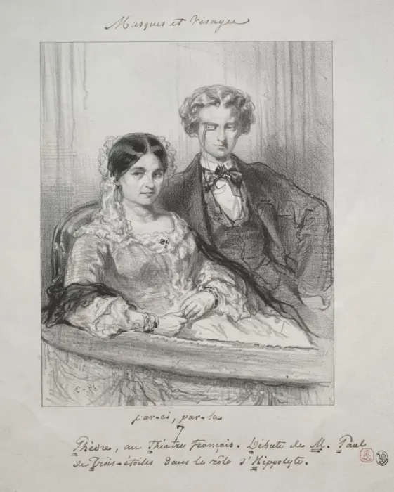 Framed Print : Masques et visages: Paric, par-la: Phedre au Theatre-Francais... 1857-1858 Framed Print : Masques et visages: Paric, par-la: Phedre au Theatre-Francais... 1857-1858