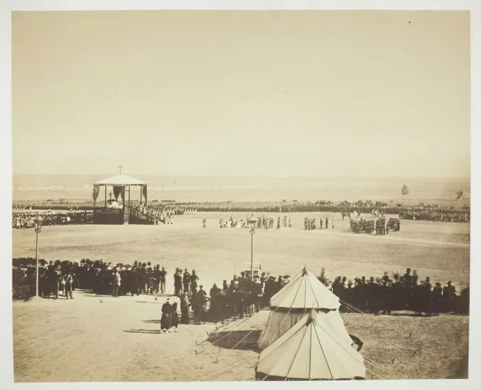 Framed Print : Mass, Camp de Chalons, 1857. Creator: Gustave Le Gray Framed Print : Mass, Camp de Chalons, 1857. Creator: Gustave Le Gray