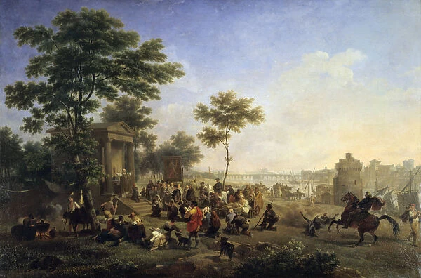 Mass in the country around Rome, late 18th  /  early 19th century. Artist: Nicolas Antoine Taunay