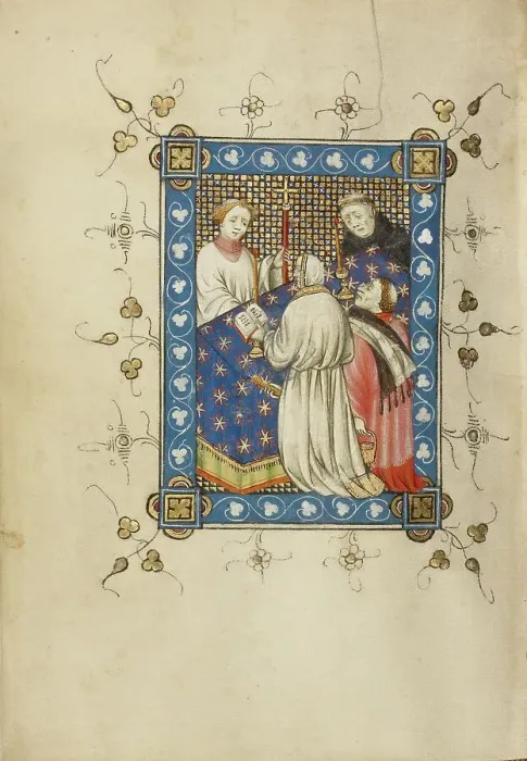 Framed Print : Mass for the Dead; Book of Hours, about 1405-1410. Creator: Masters of Dirc van Delf Framed Print : Mass for the Dead; Book of Hours, about 1405-1410. Creator: Masters of Dirc van Delf