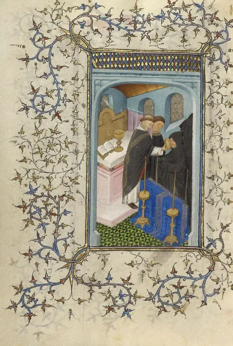 Framed Print : Mass for the Dead; Book of Hours, about 1410. Creator: Unknown Framed Print : Mass for the Dead; Book of Hours, about 1410. Creator: Unknown