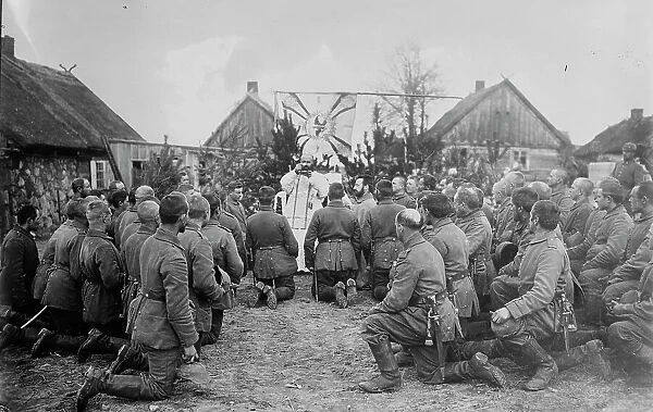 Mass for Germans before battle, between 1914 and c1915. Creator: Bain News Service