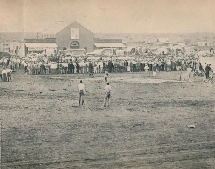 Framed Print : A Mass Meeting at Bulawayo, c1900. Creator: Unknown Framed Print : A Mass Meeting at Bulawayo, c1900. Creator: Unknown