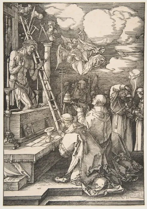 Framed Print : The Mass of Saint Gregory, 1511. Creator: Albrecht Durer Framed Print : The Mass of Saint Gregory, 1511. Creator: Albrecht Durer