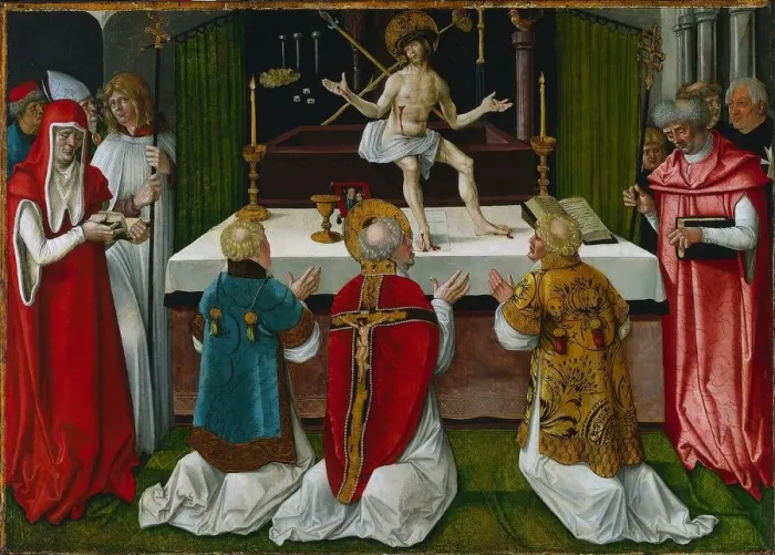 Framed Print : The Mass of Saint Gregory, 1511. Creator: Hans Baldung (German, 1484 / 85-1545) Framed Print : The Mass of Saint Gregory, 1511. Creator: Hans Baldung (German, 1484 / 85-1545)