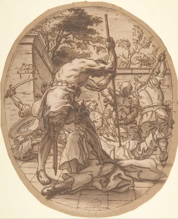 Framed Print : A Massacre, 17th century. Creator: Anon Framed Print : A Massacre, 17th century. Creator: Anon