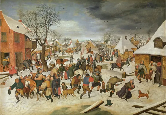 Framed Print : The Massacre of the Children at Bethlehem, c1580-1630. Creator: Pieter Brueghel the Younger Framed Print : The Massacre of the Children at Bethlehem, c1580-1630. Creator: Pieter Brueghel the Younger