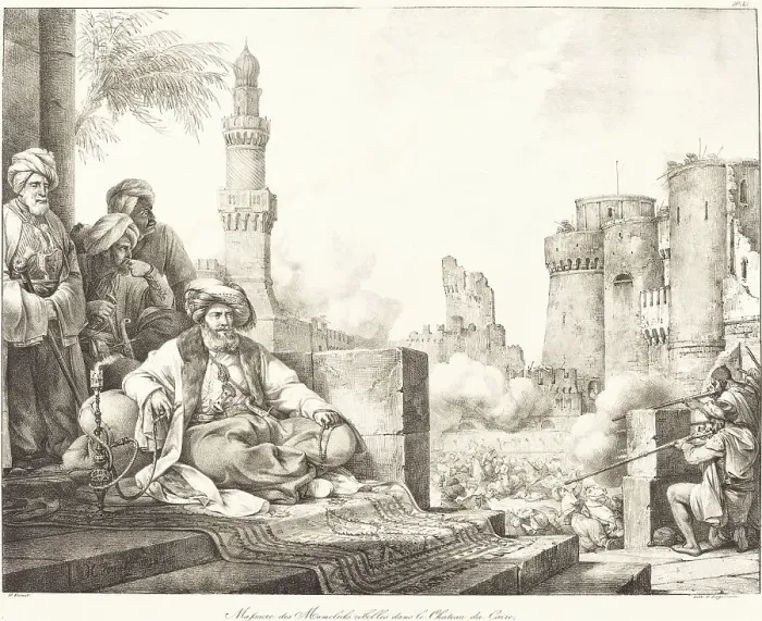 Framed Print : Massacre des Mameluks Rebelles dans le Château de Caire, 1818. Creator: Emile Jean-Horace Vernet Framed Print : Massacre des Mameluks Rebelles dans le Château de Caire, 1818. Creator: Emile Jean-Horace Vernet