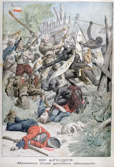 Framed Print : Massacre of a German Garrison in Damaraland, South-West Africa, 1903 Framed Print : Massacre of a German Garrison in Damaraland, South-West Africa, 1903