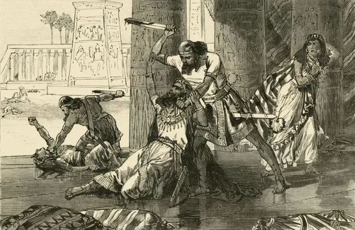 Framed Print : Massacre of the Hivites by Simeon and Levi, 1890. Creator: Unknown Framed Print : Massacre of the Hivites by Simeon and Levi, 1890. Creator: Unknown