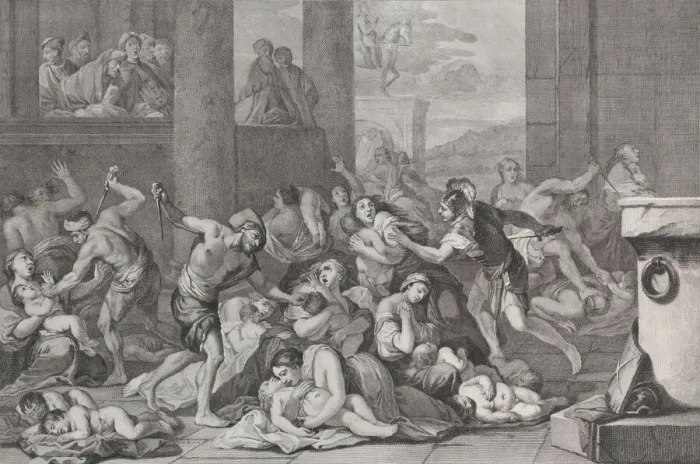 Framed Print : The Massacre of the Innocents, 1730-50. Creator: Pietro Monaco Framed Print : The Massacre of the Innocents, 1730-50. Creator: Pietro Monaco
