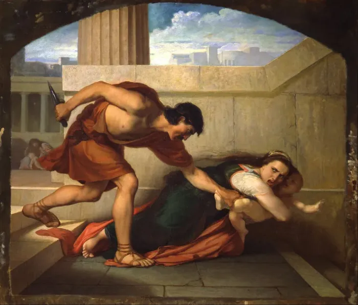 Framed Print : The Massacre of the Innocents, 1860-1861. Artist: Visconti, Angelo (1829-1861) Framed Print : The Massacre of the Innocents, 1860-1861. Artist: Visconti, Angelo (1829-1861)