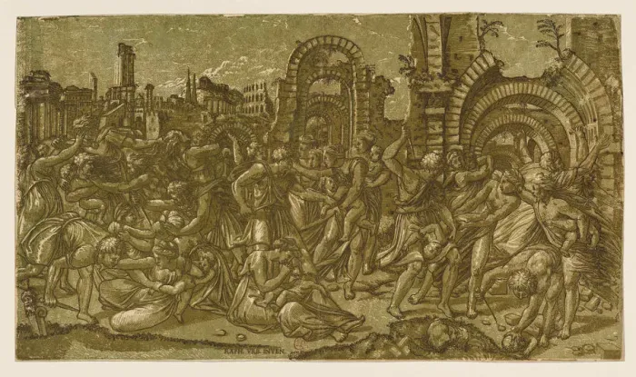 Framed Print : The Massacre of the Innocents (After Raphael), 1544. Creator: Monogrammist NDB (active c Framed Print : The Massacre of the Innocents (After Raphael), 1544. Creator: Monogrammist NDB (active c