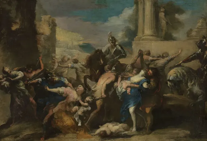 Framed Print : The Massacre of the Innocents, probably between 1650 and 1659. Creator: Valerio Castello Framed Print : The Massacre of the Innocents, probably between 1650 and 1659. Creator: Valerio Castello