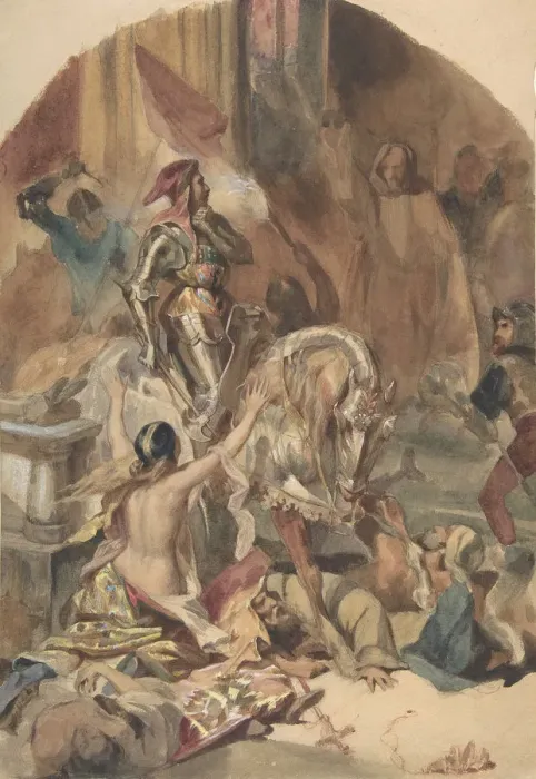 Framed Print : Massacre de Nesle (1472), 19th century. Creator: Edouard-Alexandre Odier Framed Print : Massacre de Nesle (1472), 19th century. Creator: Edouard-Alexandre Odier