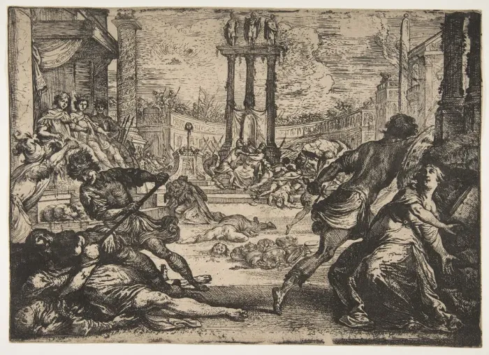 Framed Print : A Massacre by the Triumvirate, ca. 1624. Creator: Claude Vignon Framed Print : A Massacre by the Triumvirate, ca. 1624. Creator: Claude Vignon