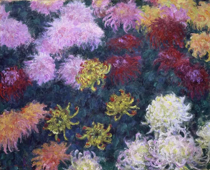 Framed Print : Massif de chrysanthèmes (Bed of Chrysanthemums), 1897. Creator: Monet, Claude (1840-1926) Framed Print : Massif de chrysanthèmes (Bed of Chrysanthemums), 1897. Creator: Monet, Claude (1840-1926)