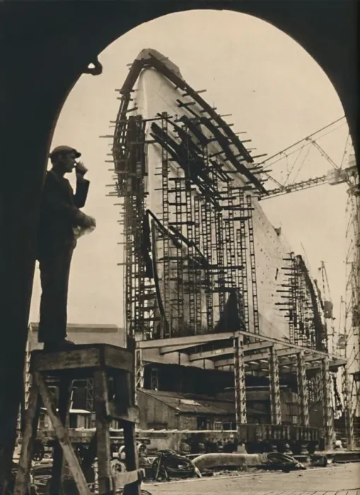 Framed Print : The Massive Hull, partly placed, 1930-1934, (1936) Framed Print : The Massive Hull, partly placed, 1930-1934, (1936)