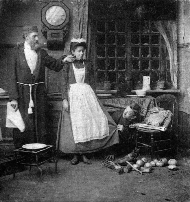 Framed Print : The master intrudes, late 19th century Framed Print : The master intrudes, late 19th century