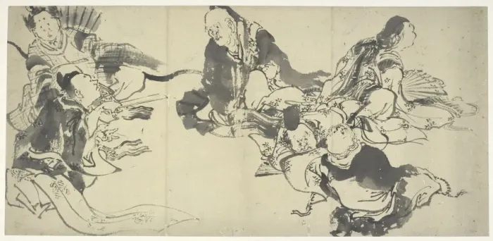 Framed Print : The Six Master Poets, late 18th-early 19th century. Creator: Hokusai Framed Print : The Six Master Poets, late 18th-early 19th century. Creator: Hokusai