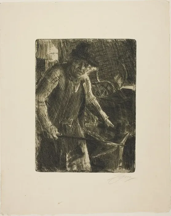 Framed Print : The Master-Smith, 1907. Creator: Anders Leonard Zorn Framed Print : The Master-Smith, 1907. Creator: Anders Leonard Zorn