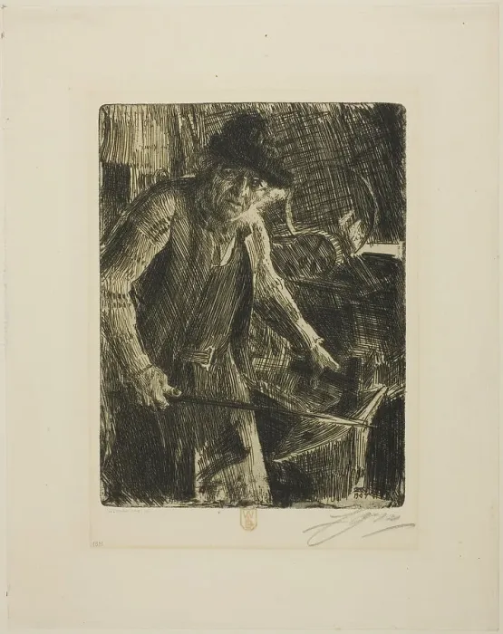Framed Print : The Master-Smith, 1907. Creator: Anders Leonard Zorn Framed Print : The Master-Smith, 1907. Creator: Anders Leonard Zorn