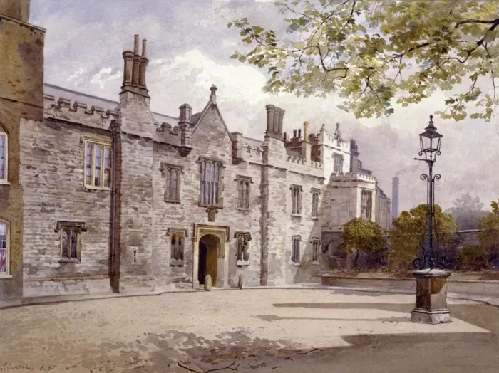 Framed Print : Masters Lodge, Charterhouse, London, 1885. Artist: John Crowther Framed Print : Masters Lodge, Charterhouse, London, 1885. Artist: John Crowther