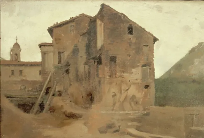 Framed Print : Masure dans la campagne de Rome, between 1859 and 1864. Creator: Jean Jacques Henner Framed Print : Masure dans la campagne de Rome, between 1859 and 1864. Creator: Jean Jacques Henner