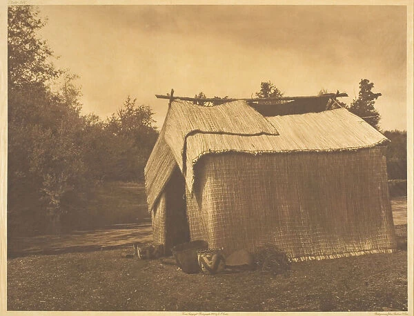 A Mat House - Skokomish, 1912. Creator: Edward Sheriff Curtis