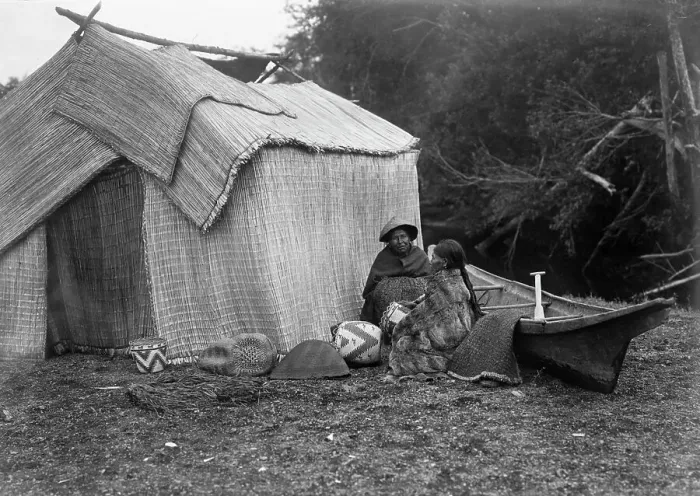 Framed Print : A mat shelter-Skokomish, c1913. Creator: Edward Sheriff Curtis Framed Print : A mat shelter-Skokomish, c1913. Creator: Edward Sheriff Curtis