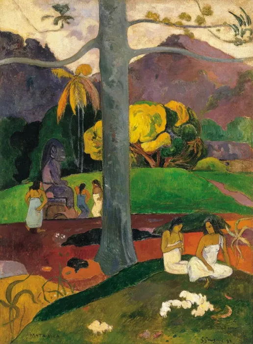 Framed Print : Mata Mua (In Olden Times), 1892. Artist: Gauguin, Paul Eugene Henri (1848-1903) Framed Print : Mata Mua (In Olden Times), 1892. Artist: Gauguin, Paul Eugene Henri (1848-1903)