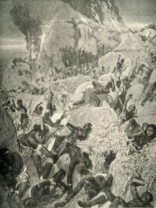 Framed Print : A Matabele Raid in Mashonaland, 1900. Creator: William Small Framed Print : A Matabele Raid in Mashonaland, 1900. Creator: William Small