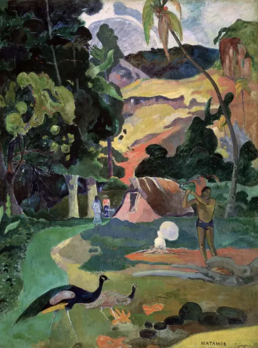 Framed Print : Matamoe (Death. Landscape with Peacocks), 1892. Artist: Paul Gauguin Framed Print : Matamoe (Death. Landscape with Peacocks), 1892. Artist: Paul Gauguin