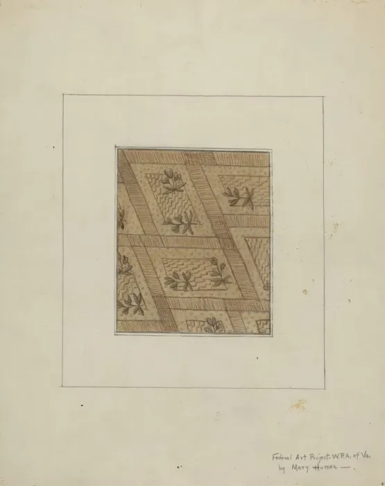 Framed Print : Material from Dress, c. 1937. Creator: Mary E Humes Framed Print : Material from Dress, c. 1937. Creator: Mary E Humes