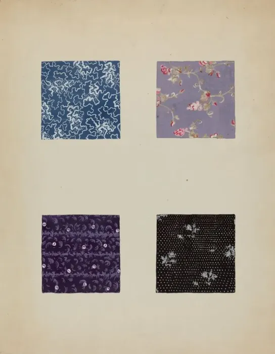 Framed Print : Materials from Patchwork Quilt, c. 1936. Creator: Katherine Hastings Framed Print : Materials from Patchwork Quilt, c. 1936. Creator: Katherine Hastings