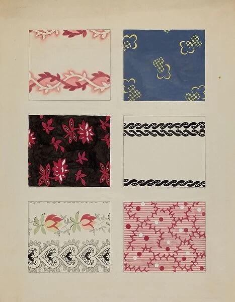 Materials from Quilt, c. 1936. Creator: Dorothy Posten